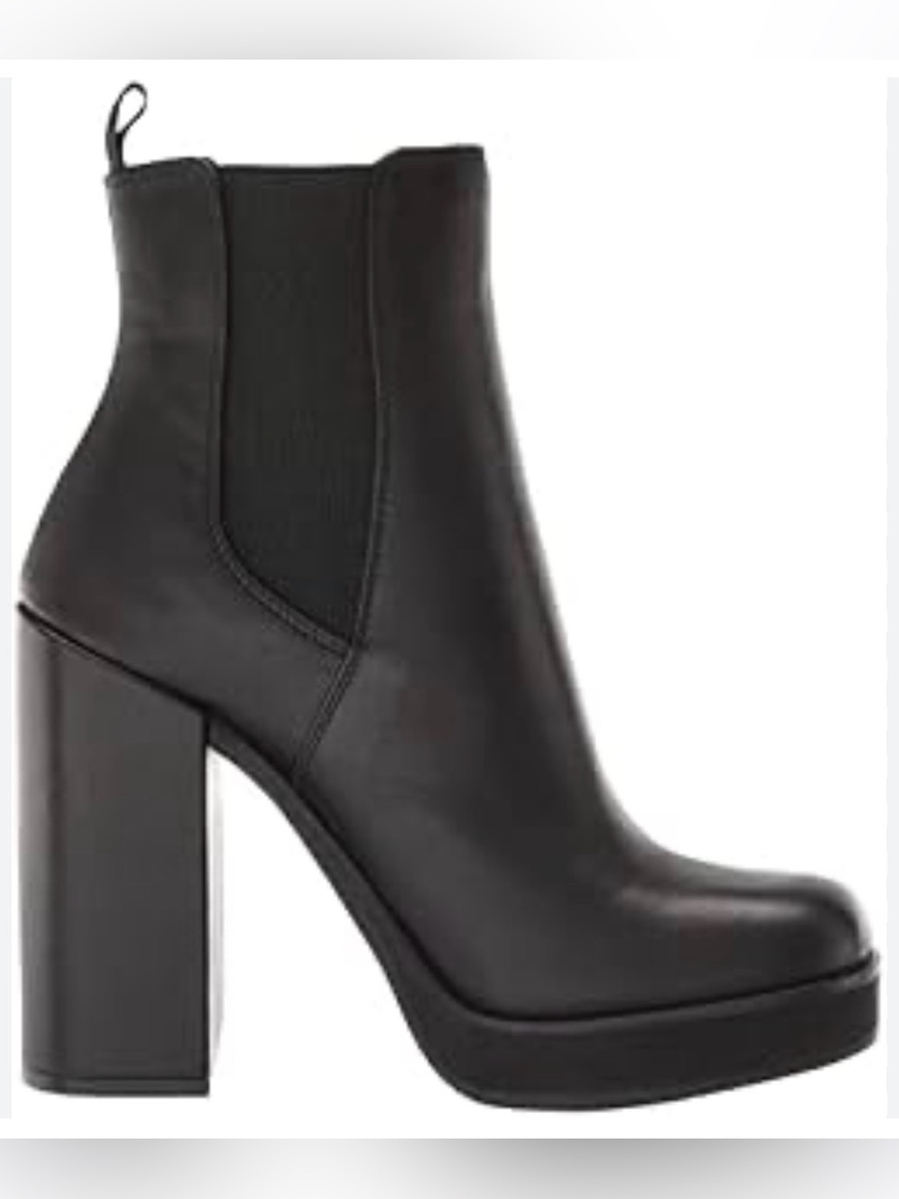 Madden Girl Black Platform Block Heel Chelsea Boot